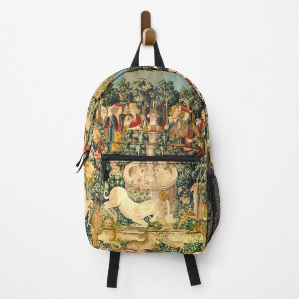 Item preview, The Unicorn Purifies Water with its horn (from the Unicorn Tapestries) Mystical vintage medieval textile. La licorne purifie l'eau avec sa corne (d’après les tapisseries de licorne) designed and sold by MagicStrawberry.