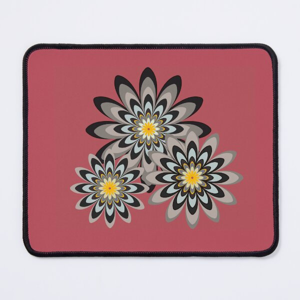 Item preview, black and white floral pattern retro design red designed and sold by Bakkia.