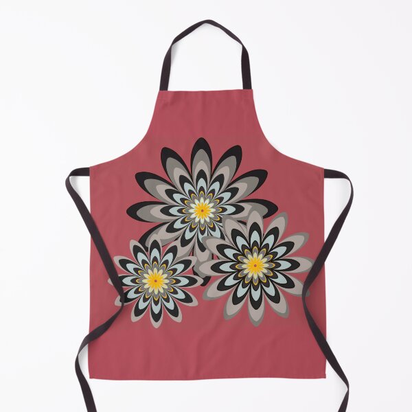 Item preview, black and white floral pattern retro design red designed and sold by Bakkia.