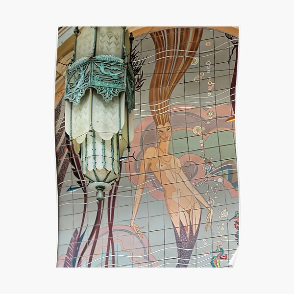 Avalon Casino entrance - mermaid mural Poster