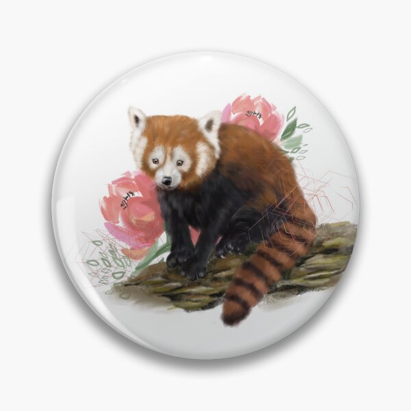 Item preview, Red Panda and Florals designed and sold by Audrey Takeshta.