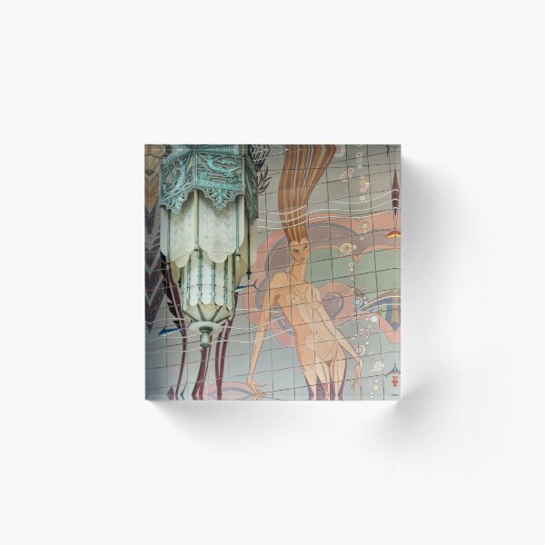 Avalon Casino entrance - mermaid mural Acrylic Block