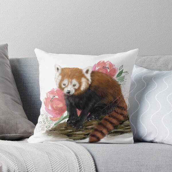 Item preview, Red Panda and Florals designed and sold by Audrey Takeshta.
