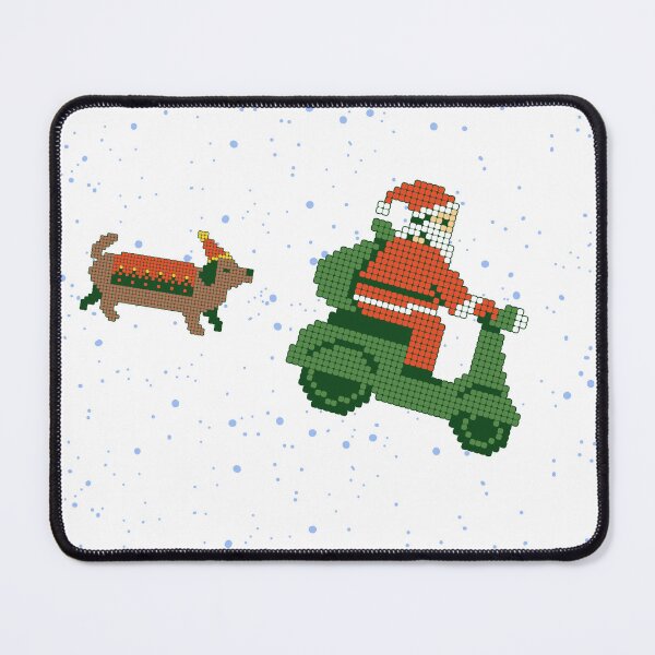 Item preview, Dog elf and santa on bike designed and sold by SkyisBright.