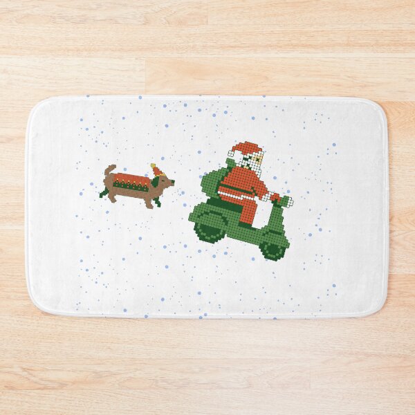 Item preview, Dog elf and santa on bike designed and sold by SkyisBright.