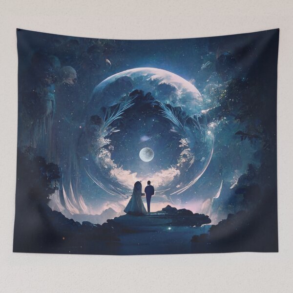 Item preview, Lunar wedding, union under the midnight sky designed and sold by Beholder Images.
