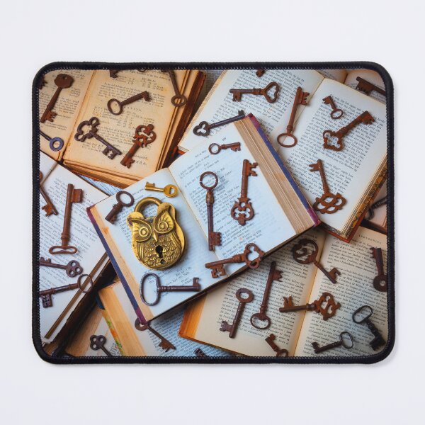 Item preview, Owl Lock And Old Keys On Books designed and sold by Garry Gay.
