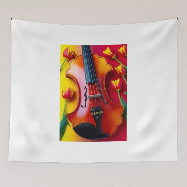 Item preview, Yellow And Red Tulips And Baroque Five String Violin designed and sold by Garry Gay.