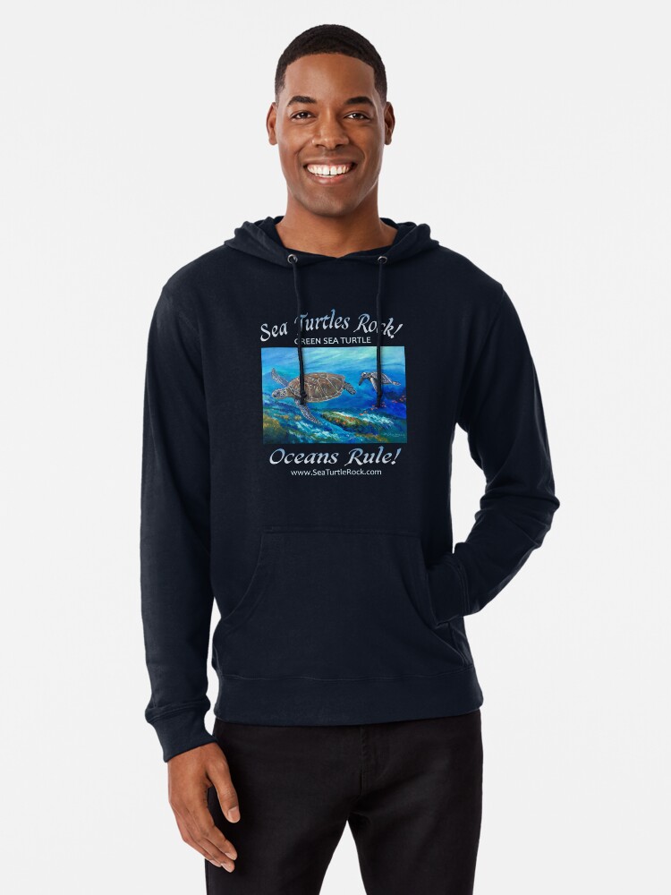 Sea Turtles Rock Oceans Rule Green Sea Turtle | Lightweight Hoodie