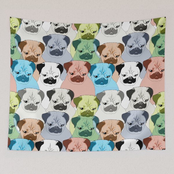 Item preview, Colorful Pug Design (Funky and Multicolor Surface Pattern) designed and sold by MindCereal.