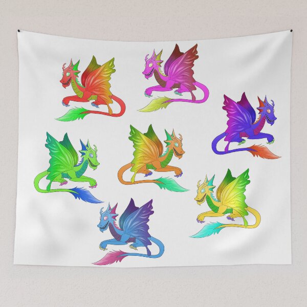 Item preview, Fairy Dragon Rainbow Pattern designed and sold by ChronicCrafting.