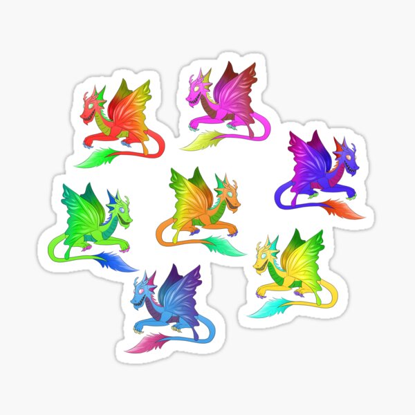Fairy Dragon Rainbow Pattern Sticker
