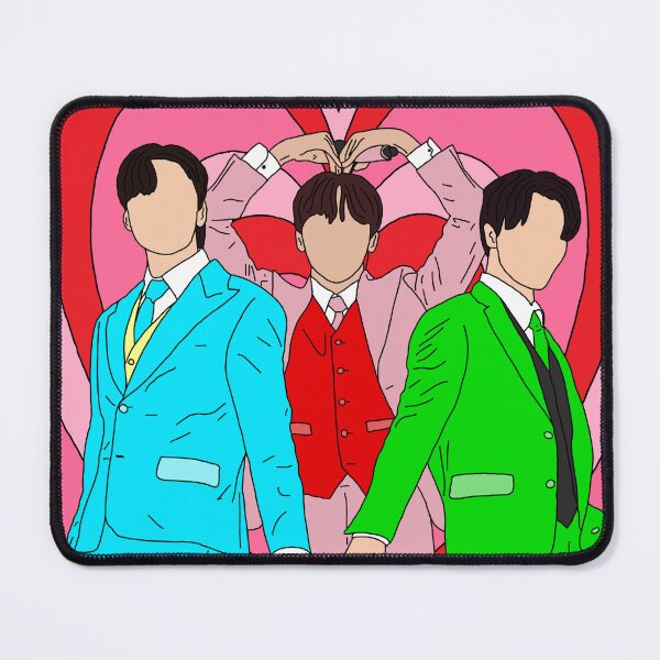 Item preview, The Maknaepuff Boys (red pink background) designed and sold by bandfanarii.