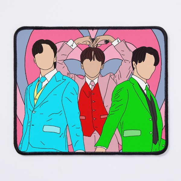 Item preview, The Maknaepuff Boys (blue pink background) designed and sold by bandfanarii.