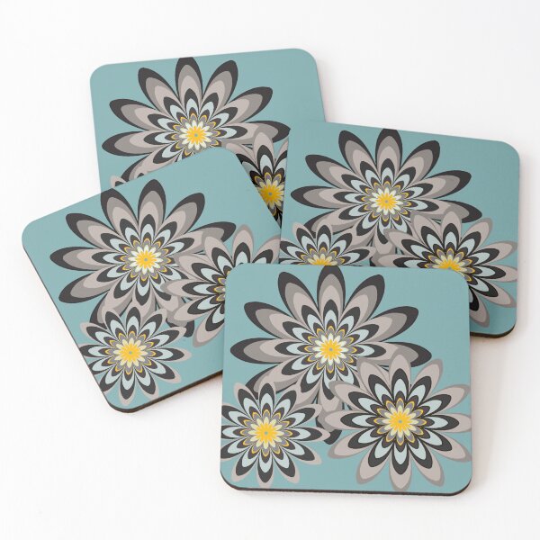 Item preview, black and white floral pattern retro design green designed and sold by Bakkia.