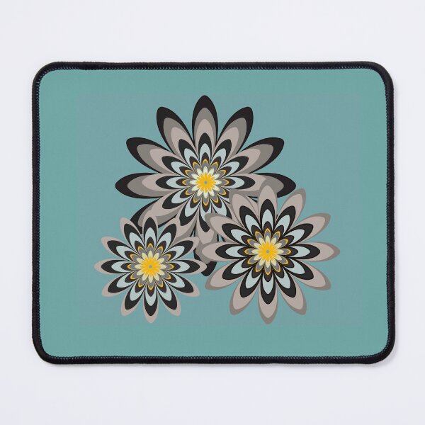 Item preview, black and white floral pattern retro design green designed and sold by Bakkia.