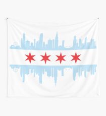 Chicago Skyline Flag Wall Tapestry