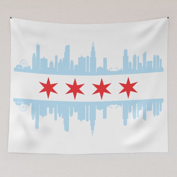 Item preview, Chicago Skyline Flag designed and sold by megan28mb.