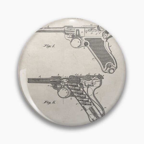Item preview, Luger Pistol Firearms Patent - Gun Lover Vintage Guns Art - Antique designed and sold by patentpress.
