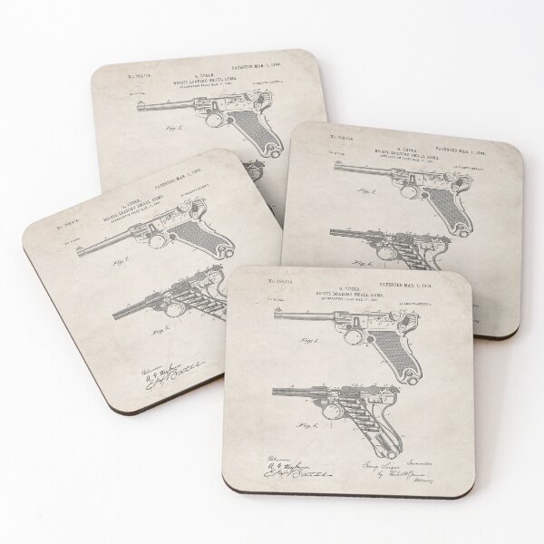 Item preview, Luger Pistol Firearms Patent - Gun Lover Vintage Guns Art - Antique designed and sold by patentpress.