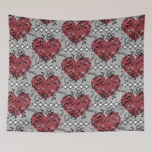 Item preview, Black Lace Overlay with Red Heart !! designed and sold by SunMoonBeyond.
