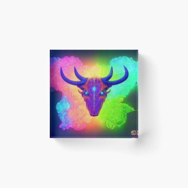 Artikelvorschau, Sternzeichen Stier, leuchtende, lebendige Farben, illustrative Kunst, künstlerische Interpretation entworfen und verkauft von LoveZodiac.