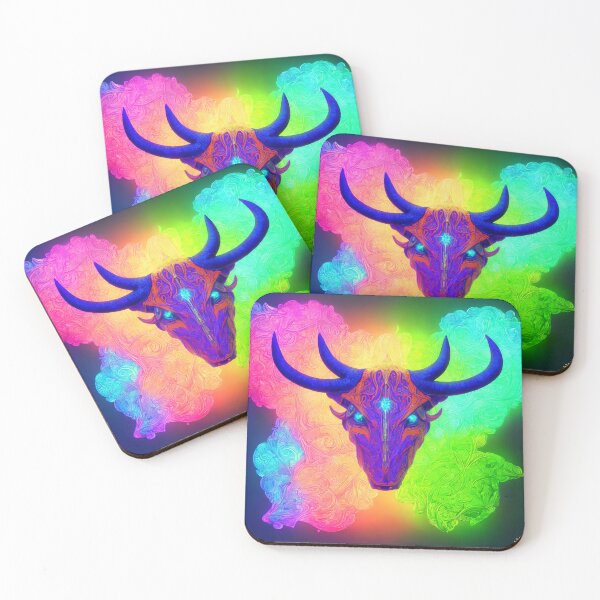 Item preview, Taurus zodiac sign, glowing vivid colors,illustrative art, artist interpretation designed and sold by LoveZodiac.
