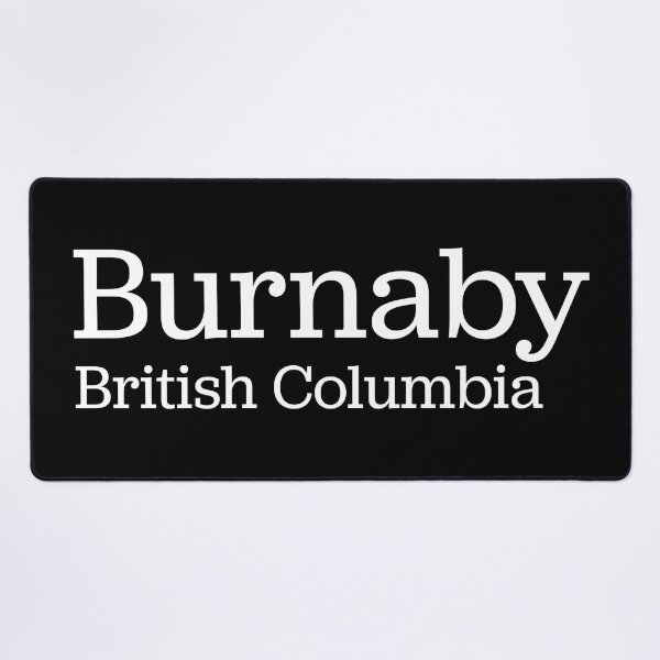 Item preview, Burnaby BC typeset white designed and sold by WhereWear.