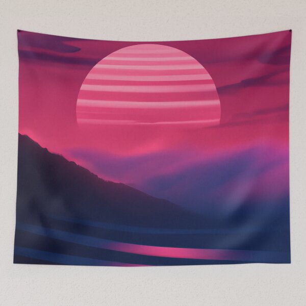 Item preview, Red blood moon lunar eclipse in the night sky on the beach  designed and sold by Chris Purdy.