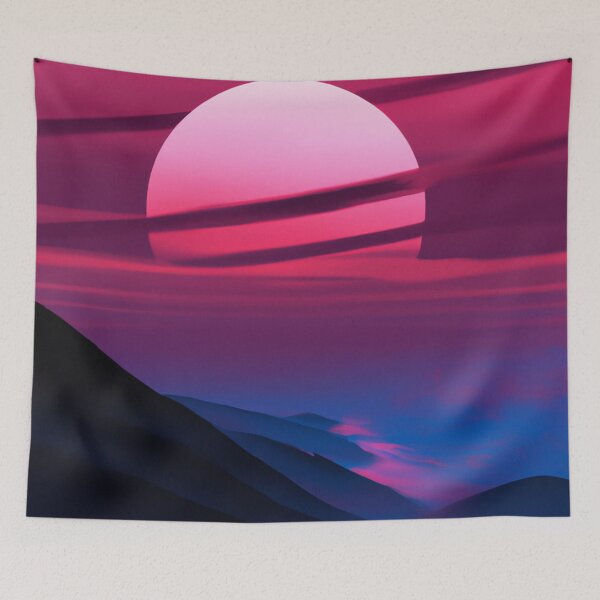 Item preview, Red blood moon lunar eclipse in the night sky on the beach  designed and sold by Chris Purdy.
