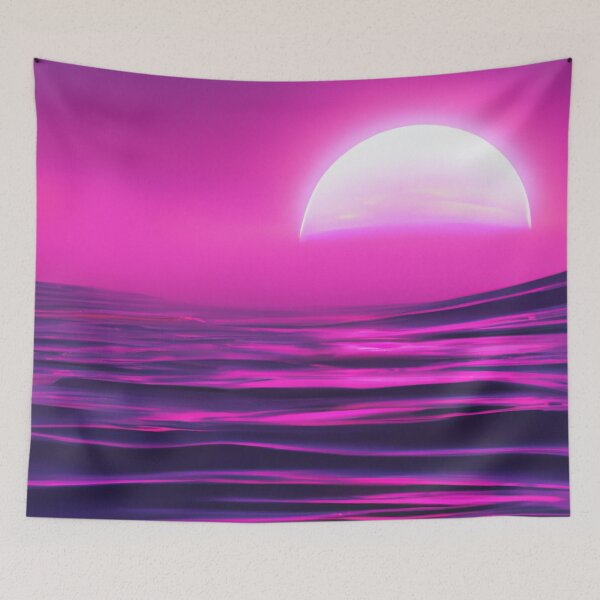 Item preview, Red blood moon lunar eclipse in the night sky on the beach  designed and sold by Chris Purdy.