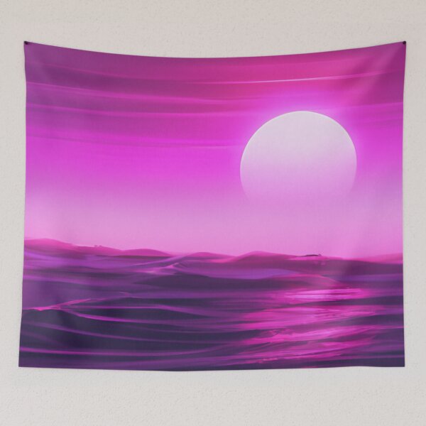 Item preview, Red blood moon lunar eclipse in the night sky on the beach  designed and sold by Chris Purdy.