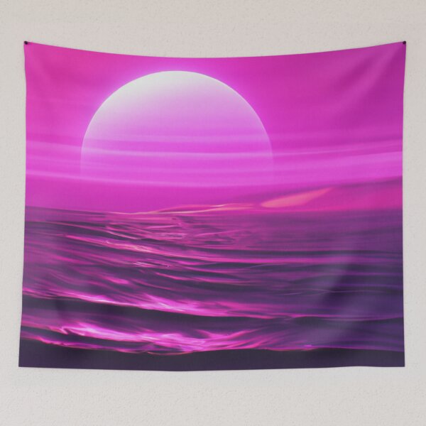 Item preview, Red blood moon lunar eclipse in the night sky on the beach  designed and sold by Chris Purdy.