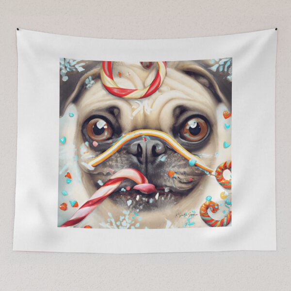 Item preview, Que tengas una feliz Navidad Puggy, perro, amante de los perros, Ai Art, Ai designed and sold by ksan30.