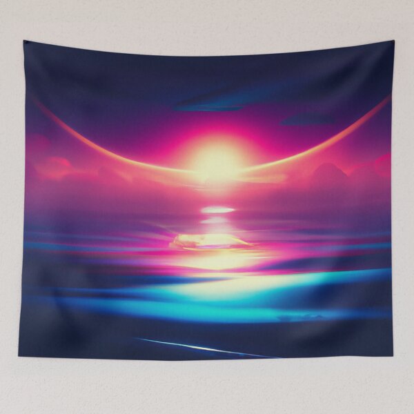 Item preview, Red blood moon lunar eclipse in the night sky on the beach  designed and sold by Chris Purdy.