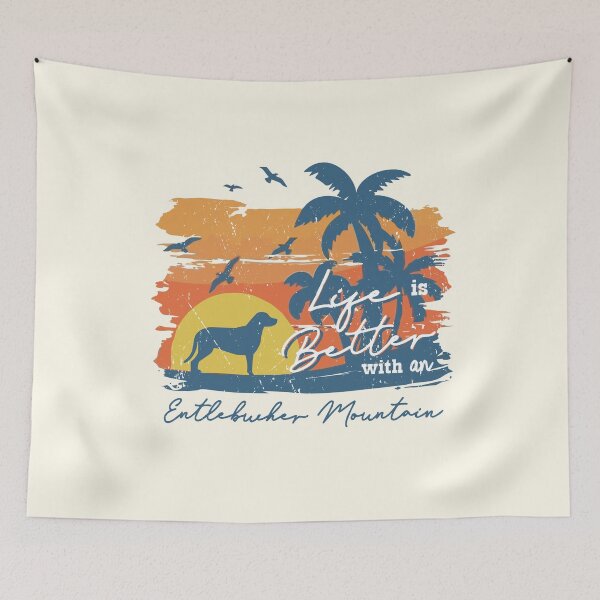 Item preview, Life is Better With Entlebucher Mountain Beach Sunset Retro Vintage designed and sold by rafaeltto.