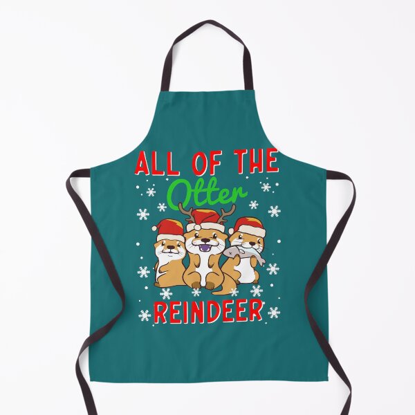 Item preview, All of the Otter Reindeer Cute Christmas Otters Santa Hats designed and sold by LavateArtStudio.