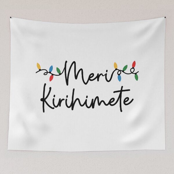 Item preview, Meri Kirihimete with Christmas Lights, Maori Merry Christmas designed and sold by BearAndCat.