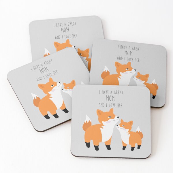 Item preview, Cute foxes - I have a great mom and I love her - Happy Mothers Day designed and sold by thewishdesigns.