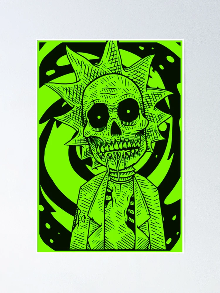 Rick Sanchez Green Zombie Art Print | Poster