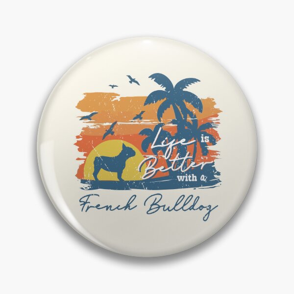 Artikelvorschau, Life is Better With French Bulldog Beach Sunset Retro Vintage entworfen und verkauft von rafaeltto.