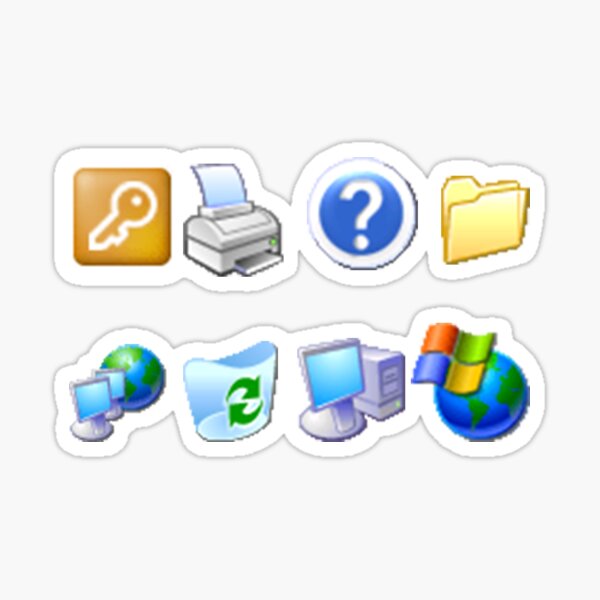 "Windows XP Icons" Sticker for Sale by Awpie Redbubble