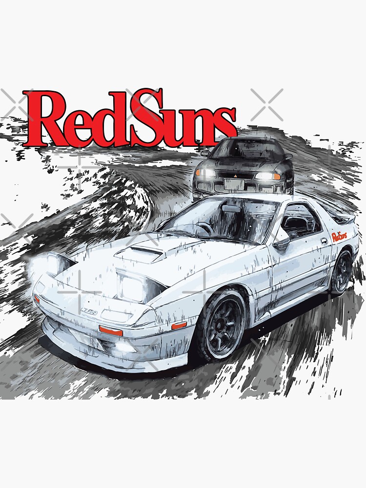 Initial D FC RX7 Stage 1 Drifting - Ryosuke Takahash RedSuns anime night |  Sticker