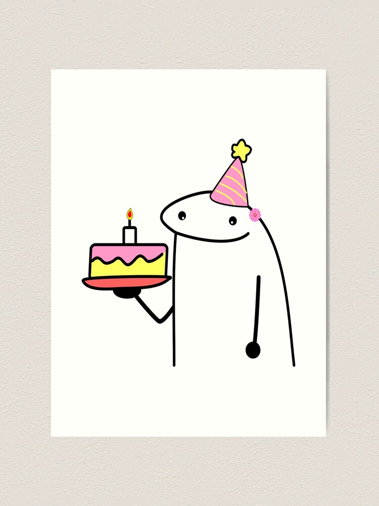 Flork cake Happy birthday meme Art Board Print for Sale by