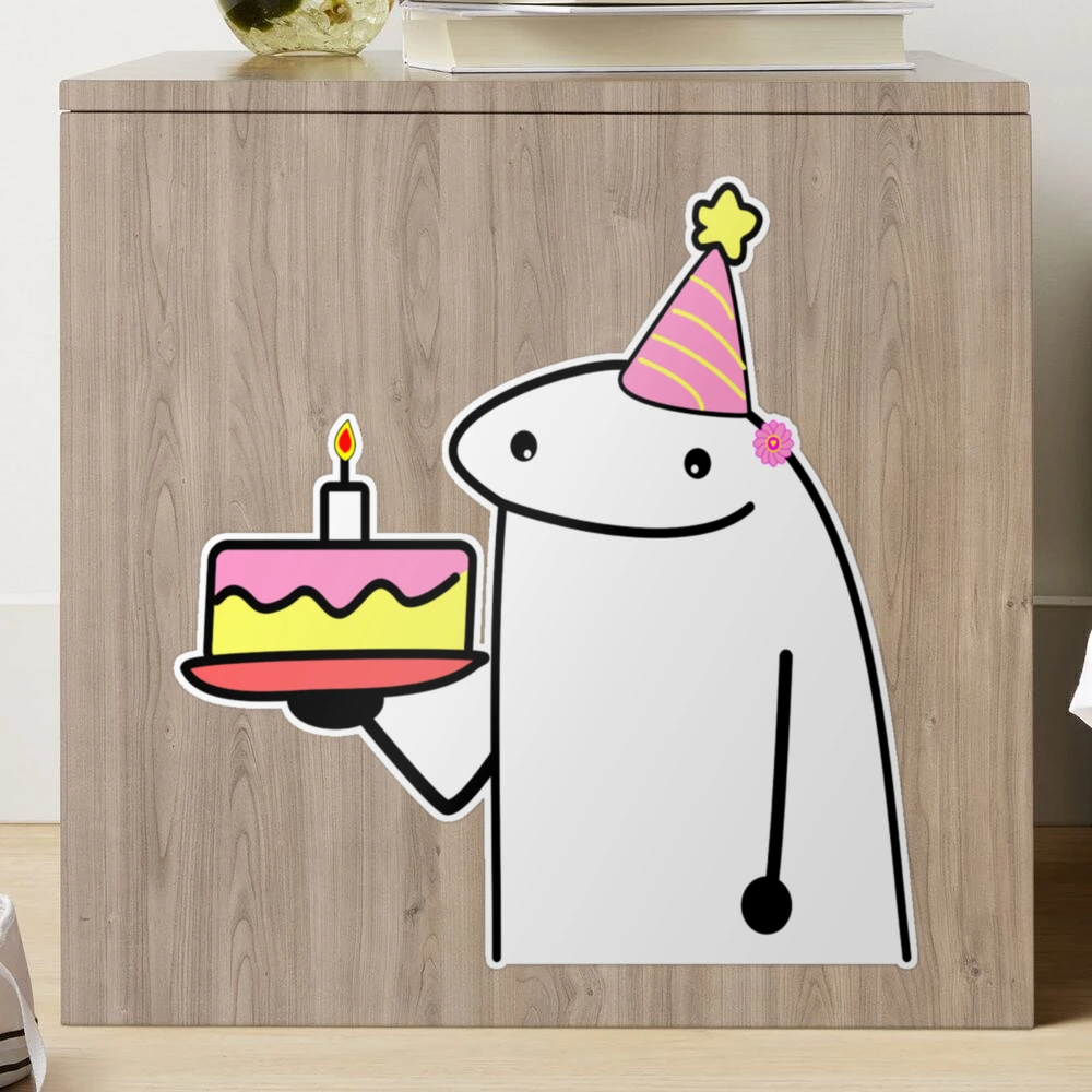 Happy Birthday Flork Meme Funny Cake: vetor stock (livre de