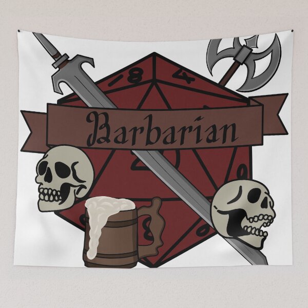 Item preview, D&D Barbarian D20 designed and sold by HumbleAStore.