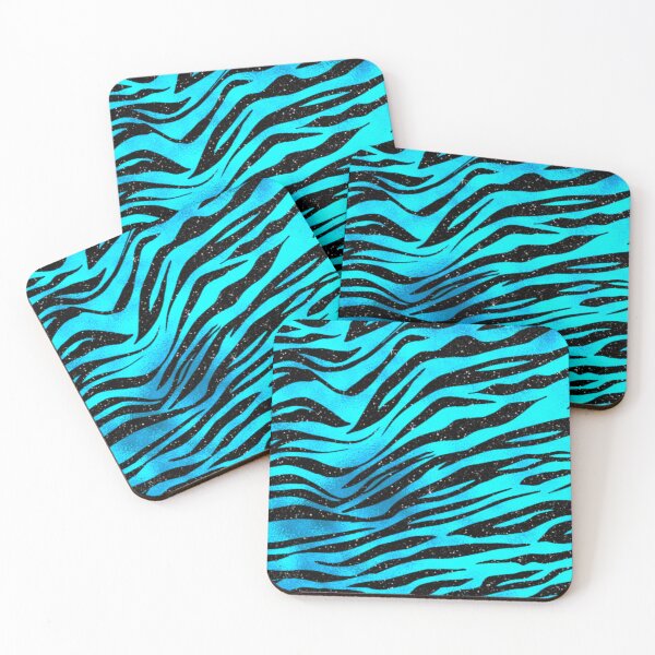 Item preview, Turquoise Blue and Black Tiger Stripe Pattern designed and sold by Paulele.