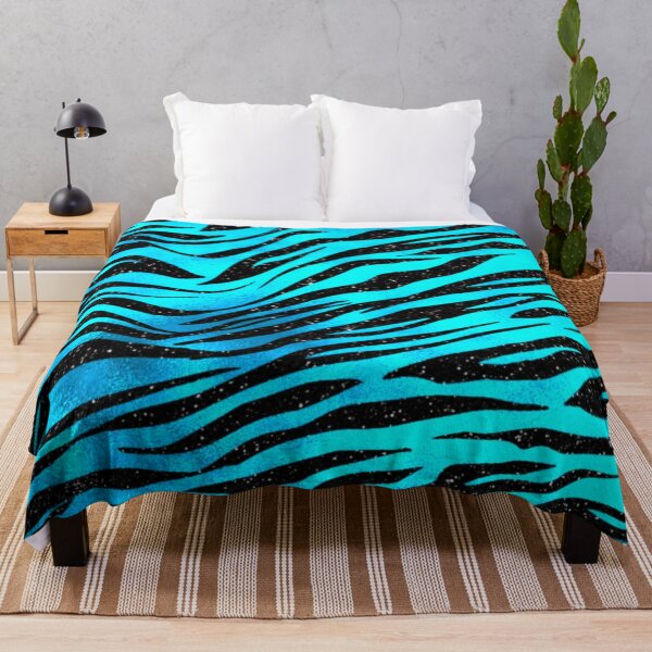 Item preview, Turquoise Blue and Black Tiger Stripe Pattern designed and sold by Paulele.