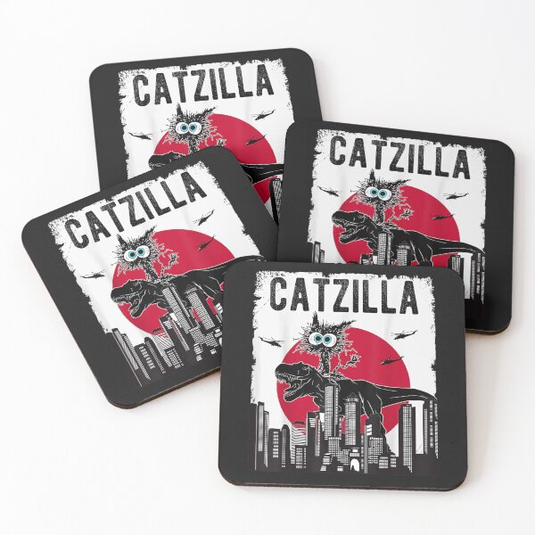 Item preview, Catzilla funny retro cat kitten riding T-Rex lovers clothing T-Shirt designed and sold by Francois-Lemann.