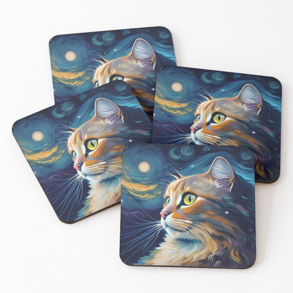 Item preview, Starry eyed cat designed and sold by sci-fAI.